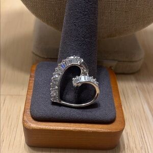 Elegant Sterling Silver CZ Heat Pendant